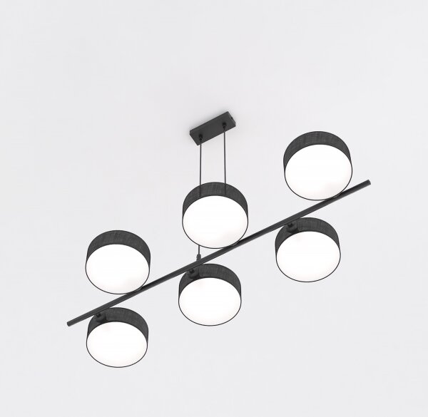 Lustră suspendată pe cablu DRUMZ 6xE14/10W/230V neagră