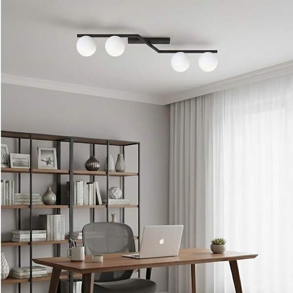 Plafonieră NATON 4xE14/10W/230V negru/alb