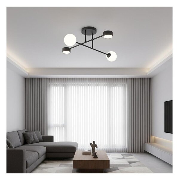 Lustră aplicată HOLON, 2xG9/8W/230V + 2xGX53/12W, neagră