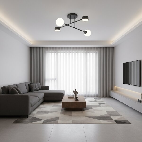 Lustră aplicată HOLON, 2xG9/8W/230V + 2xGX53/12W, neagră
