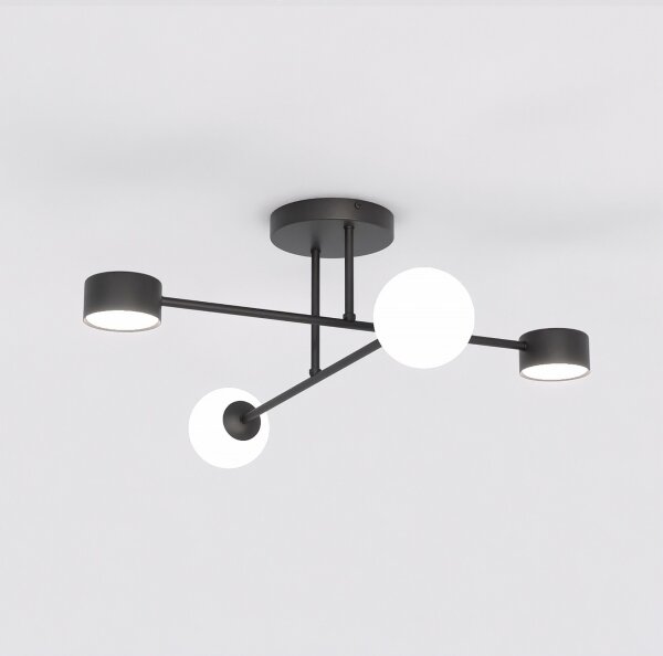 Lustră aplicată HOLON, 2xG9/8W/230V + 2xGX53/12W, neagră