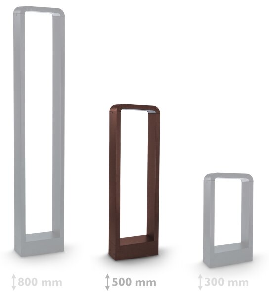 Brilagi - Lampă LED de exterior BARI, 7W, 230V, 3000/4000/6000K, maro, IP54, 50 cm