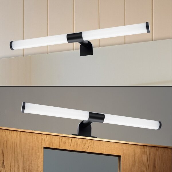 Aplica LED pentru oglindă de baie 2-în-1 APA, 6W/230V, 40 cm, IP44, negru