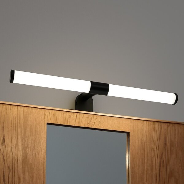 Aplica LED pentru oglindă de baie 2-în-1 APA, 6W/230V, 40 cm, IP44, negru