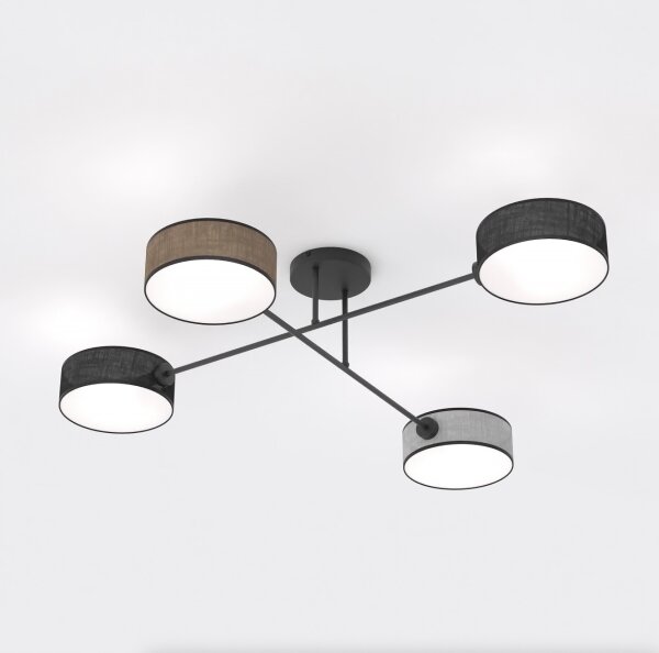 Lustră aplicată MAGA 4xE14/10W/230V negru/maro/gri