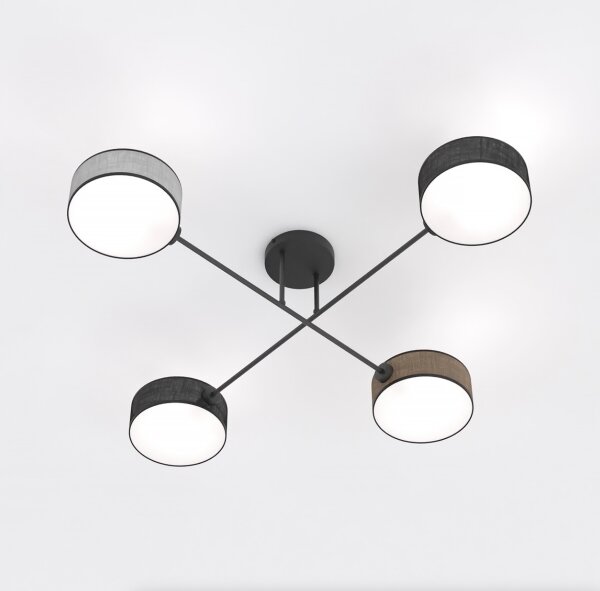 Lustră aplicată MAGA 4xE14/10W/230V negru/maro/gri