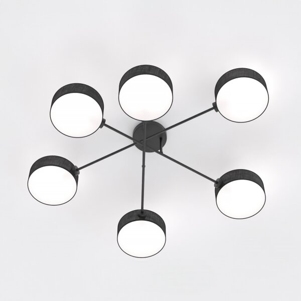 Candelabru pentru montaj pe tavan MAGA 6xE14/10W/230V negru