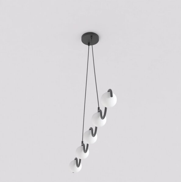 Lustră suspendată pe cablu SINUS 5xG9/8W/230V, negru