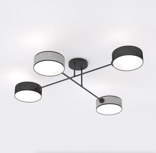 Lustră aplicată MAGA 4xE14/10W/230V negru/gri