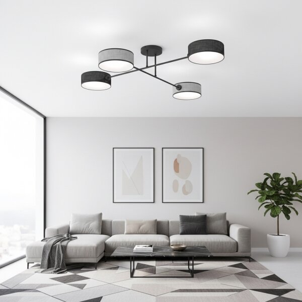 Lustră aplicată MAGA 4xE14/10W/230V negru/gri