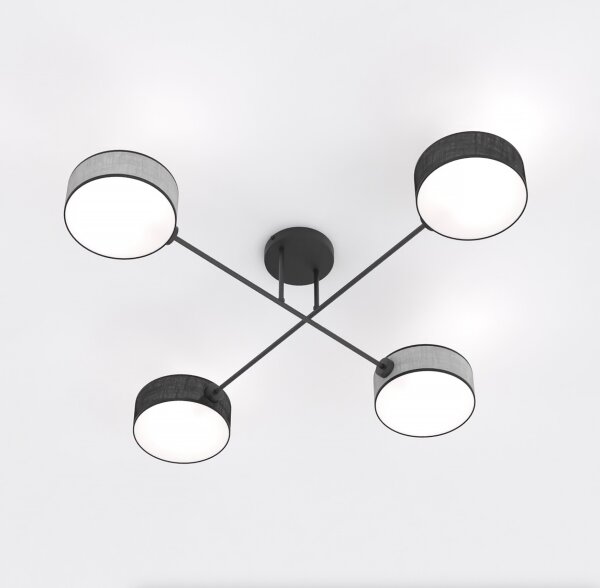 Lustră aplicată MAGA 4xE14/10W/230V negru/gri