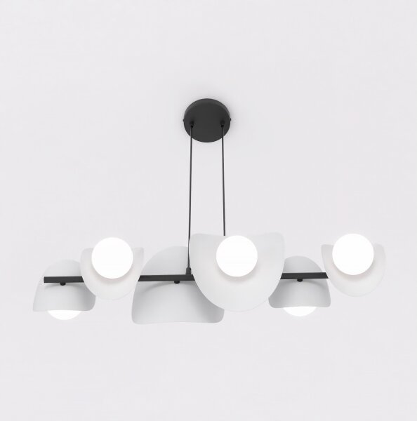 Lustră suspendată pe cablu ELEMENTI 6xG9/8W/230V gri