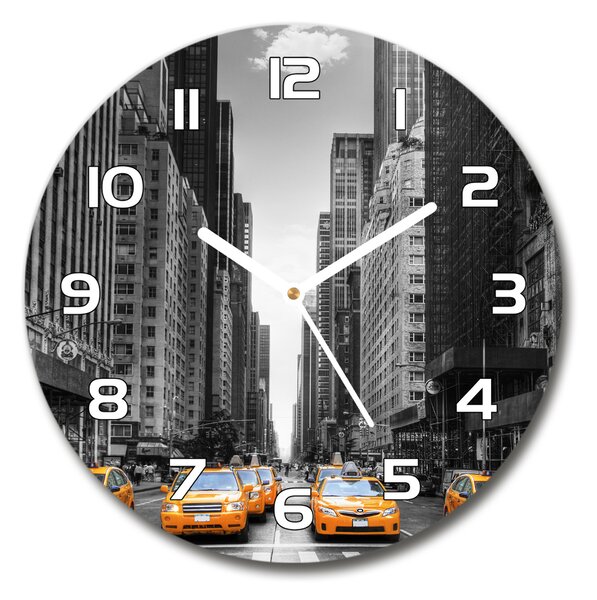 Ceas din sticlă rotund New York taxiuri