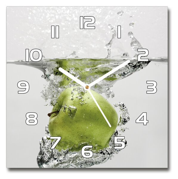 Ceas de sticlă pe perete pătrat Apple a sub apă