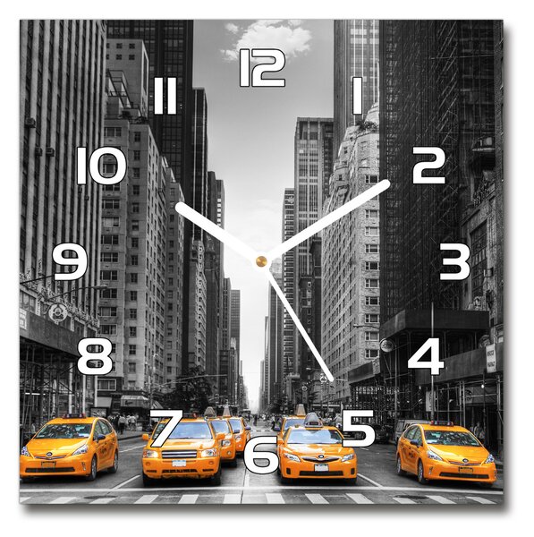 Ceas de sticlă pe perete pătrat New York taxiuri