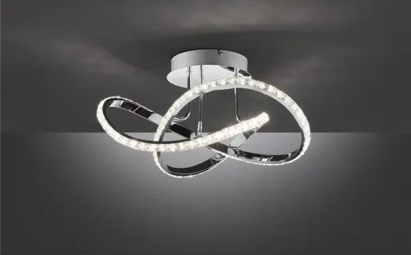 Plafonieră LED aplicată reglabilă ABRO LED/26W/230V, crom lucios