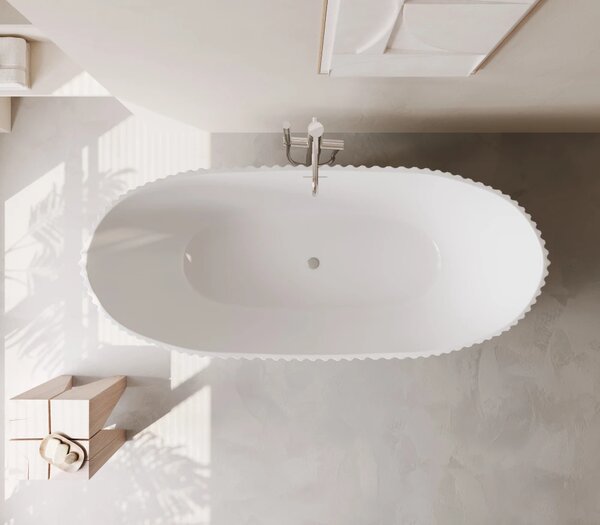 Cada acril freestanding Celeste Alba, Alb lucios, 170 cm, 5049