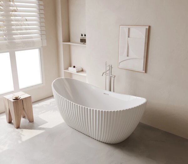 Cada acril freestanding Celeste Alba, Alb lucios, 170 cm, 5049