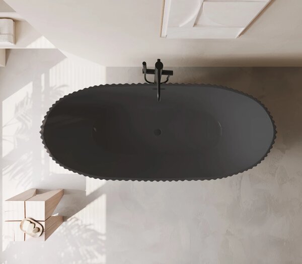 Cada acril freestanding Celeste Noir, Negru mat, 170 cm, 5049