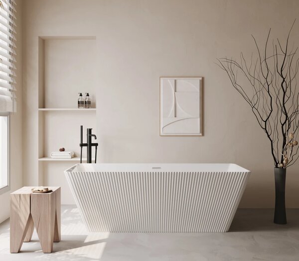 Cada acril freestanding, Alb lucios, 160x75x58 cm, 5038S