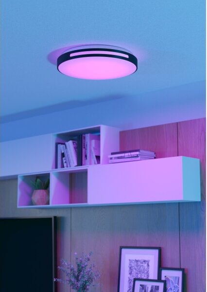 Eglo MONTEGRANARO-Z 300687-LED Plafonieră LED RGBW, cu dimmer, 18,5W/230V, negru + telecomandă