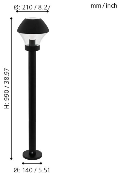 Eglo 33568 - Lampă de exterior LED dimabilă VERLUCCA-C 1xE27/9W/230V IP44