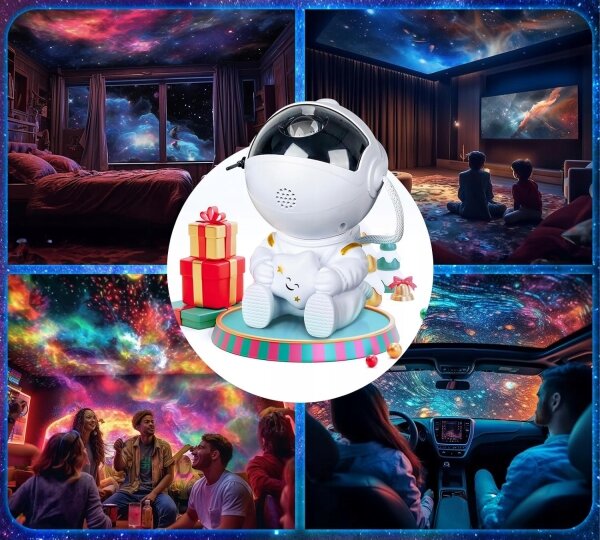 Proiector LED RGB LED/5W/5V astronaut + telecomandă