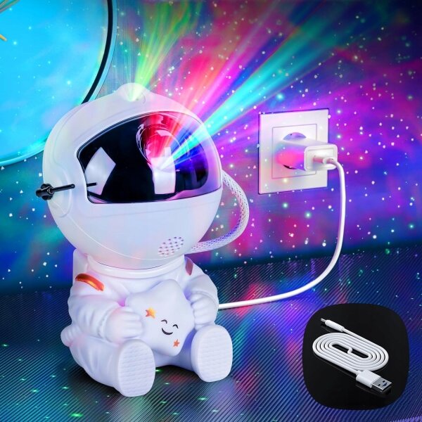Proiector LED RGB LED/5W/5V astronaut + telecomandă