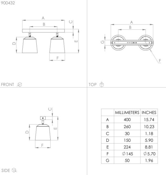 Spot COTORRO 2xE27/25W/230V Eglo 900432