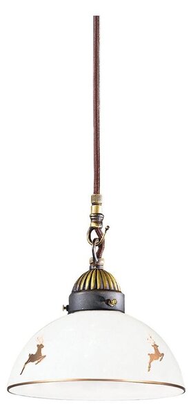 Kolarz 731.30.150 - Pendul NONNA pe cablu, 1xE27/75W/230V, diametru 20 cm, detalii în stil coarne de cerb, rose gold