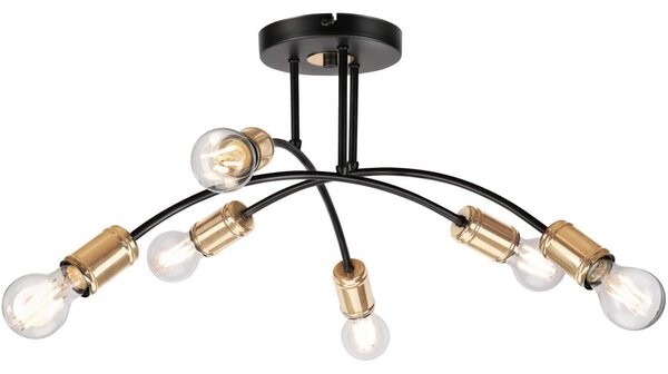 Lustru aplicat ANYA, 6 x E27, 15 W, 230 V, negru/auriu