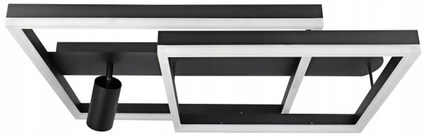 Plafonieră LED 38W/230V + 1x GU10/30W, neagră