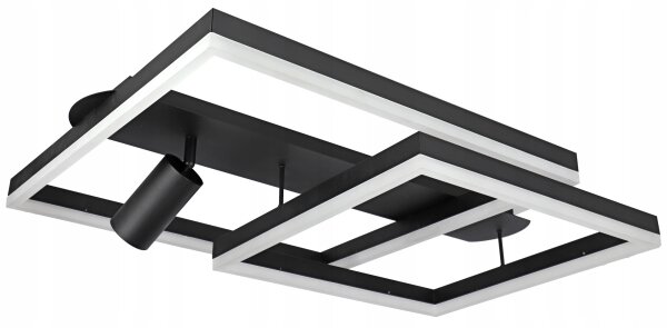 Plafonieră LED 38W/230V + 1x GU10/30W, neagră