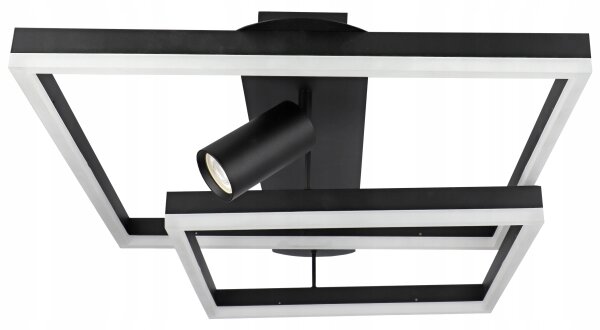 Plafonieră LED 38W/230V + 1x GU10/30W, neagră