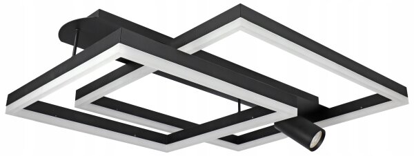 Plafonieră LED 38W/230V + 1x GU10/30W, neagră