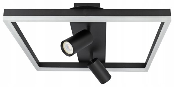 Plafonieră LED 38W/230V + 2x GU10/30W, neagră