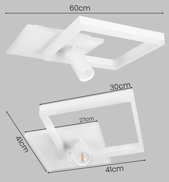 Plafonieră LED/38W/230V + 1xGU10/30W albă
