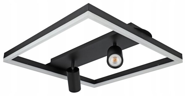 Plafonieră LED 38W/230V + 2x GU10/30W, neagră