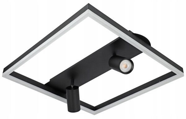 Plafonieră LED 38W/230V + 2x GU10/30W, neagră