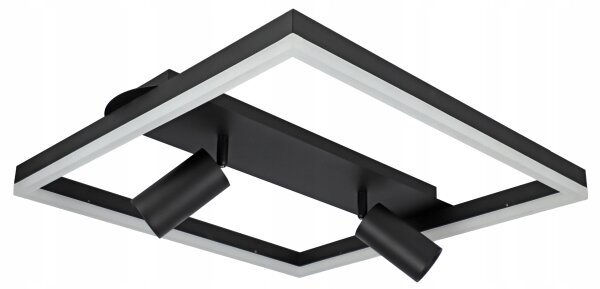 Plafonieră LED 38W/230V + 2x GU10/30W, neagră