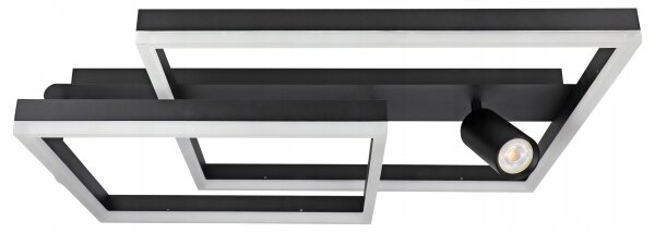 Plafonieră LED 38W/230V + 1x GU10/30W, neagră