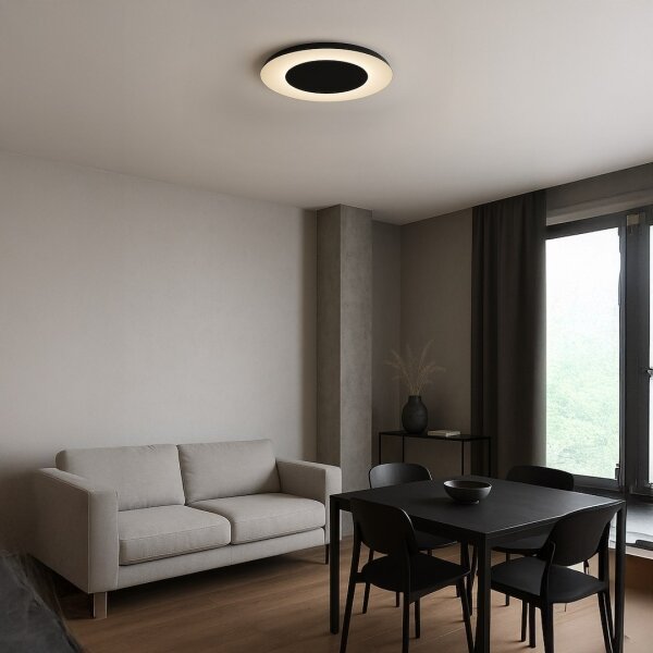 Plafonieră LED PIATTINO, 30W, 230V, 3000/4000/6000K, diam. 40 cm, negru