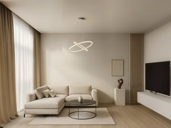 Lustră LED dimabilă pe cablu, 150W, 230V, 3000-6500K, cu telecomandă