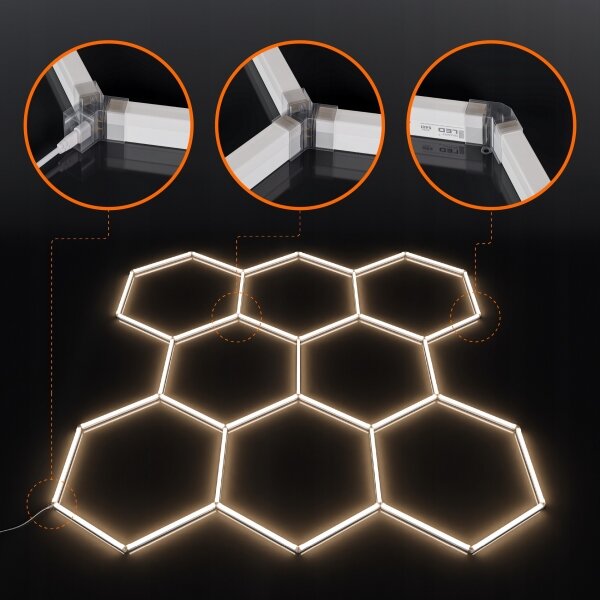 Plafonieră LED, 350W, 85-265V, 4000K, 313x298 cm, CRI 90, IP44, alb
