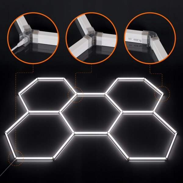 Plafonieră LED 240W, 85-265V, 6500K, 298x209 cm, CRI 90, IP44, albă