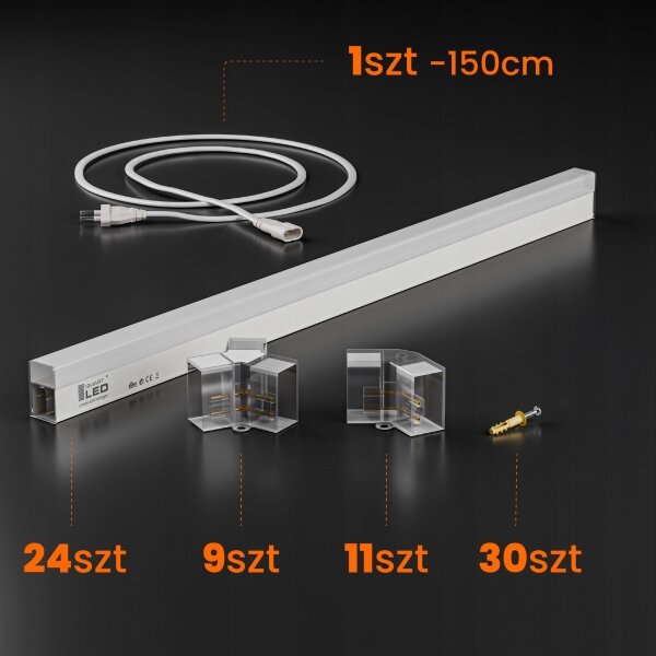 Plafonieră LED/240W/85-265V 4000K 298x209 cm CRI 90 IP44 alb