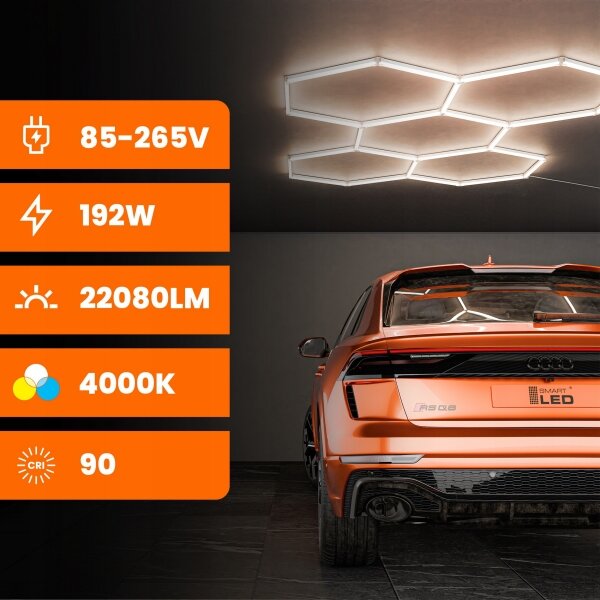 Plafonieră LED/240W/85-265V 4000K 298x209 cm CRI 90 IP44 alb