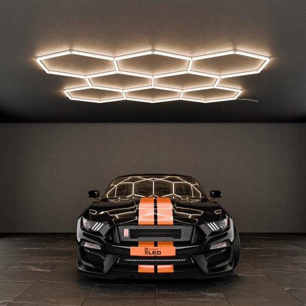 Plafonieră LED, 350W, 85-265V, 4000K, 313x298 cm, CRI 90, IP44, alb