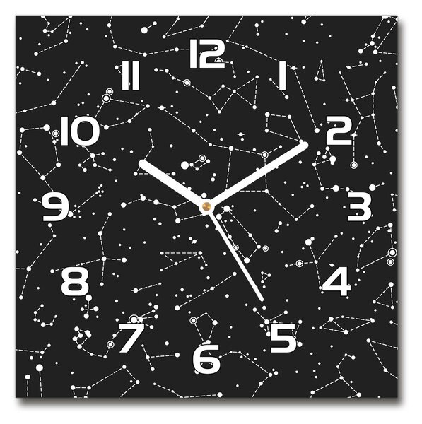 Ceas perete din sticlă pătrat Constelaţie