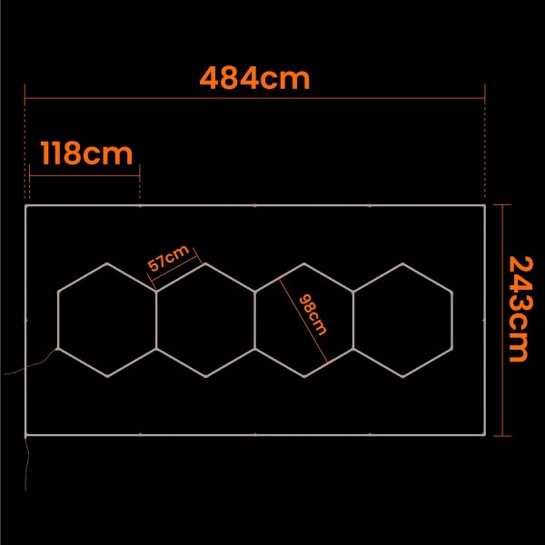 Plafonieră LED, 426 W, 85-265 V, 6500 K, 484 x 243 cm, CRI 90, IP44, albă